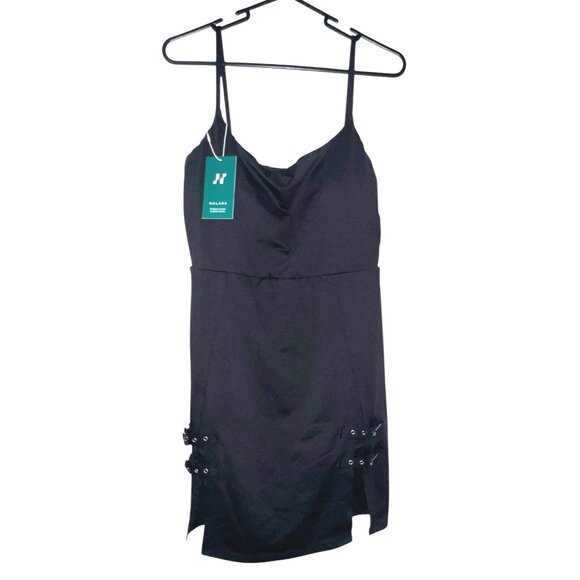 Halara Spaghetti Strap 2in1 Mini Party Buckle Dress with Shorts Sz Large Womens - Picture 1 of 9